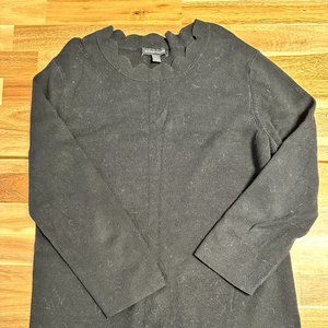 41 Hawthorn Scallop Neck Black Sweater